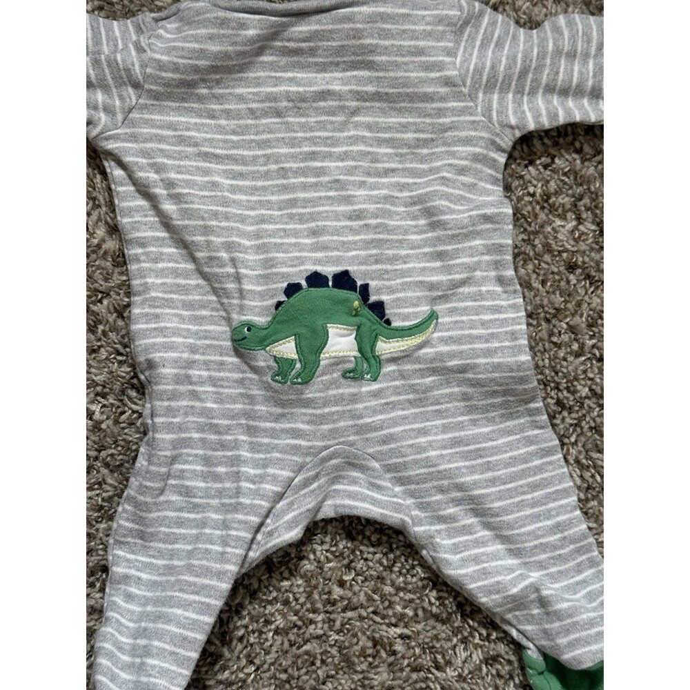 Carter's Dinosaur Sleep & Play Baby Bodysuit Gray Zip Pajama 3M - Picture 6 of 15